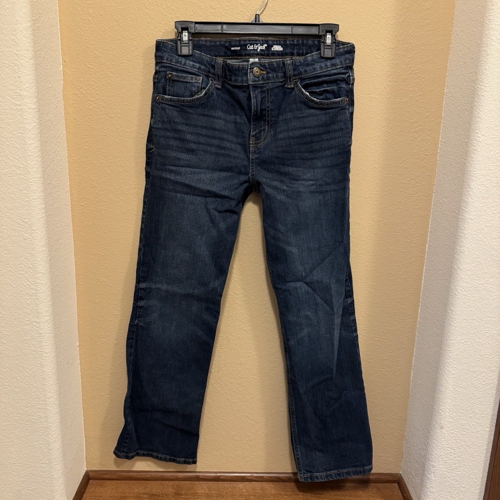 Cat and Jack Jeans Bootcut Adjustable Waist, Stretch, Boys Size 14